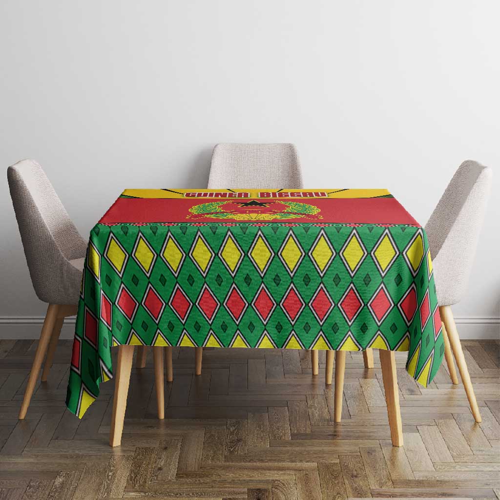 Guinea Bissau Tablecloth Red Yellow Green Geometric - African Pride