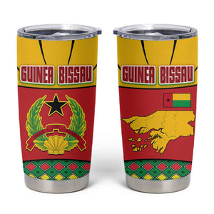 Guinea Bissau Tumbler Cup Red Yellow Green Geometric - African Pride