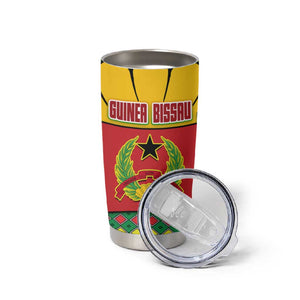Guinea Bissau Tumbler Cup Red Yellow Green Geometric - African Pride