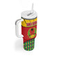 Guinea Bissau Tumbler With Handle Red Yellow Green Geometric - African Pride