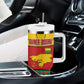 Guinea Bissau Tumbler With Handle Red Yellow Green Geometric - African Pride