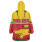 Guinea Bissau Wearable Blanket Hoodie Red Yellow Green Geometric - African Pride