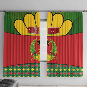 Guinea Bissau Window Curtain Red Yellow Green Geometric - African Pride