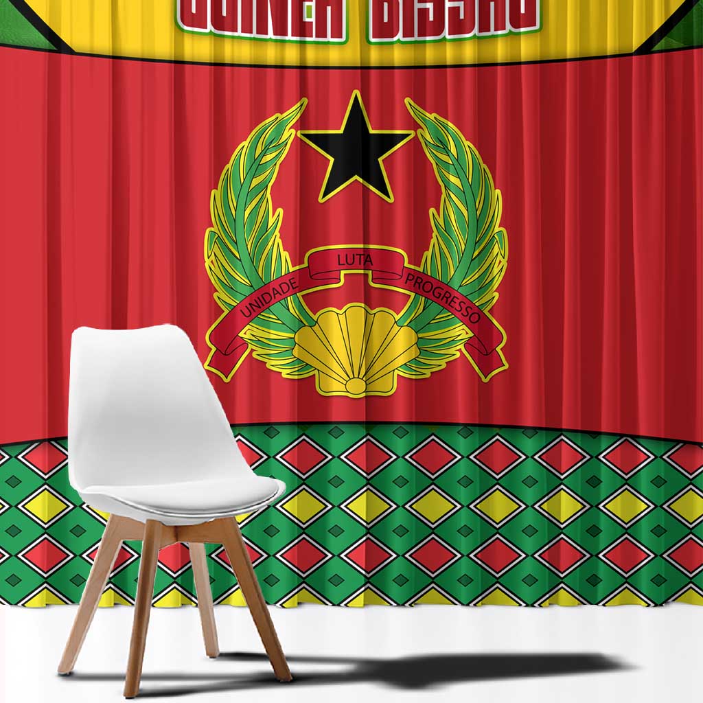 Guinea Bissau Window Curtain Red Yellow Green Geometric - African Pride