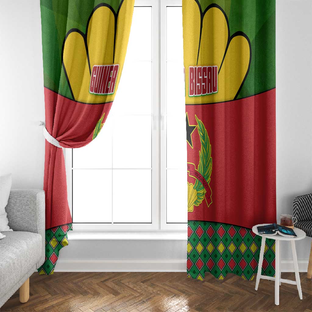 Guinea Bissau Window Curtain Red Yellow Green Geometric - African Pride