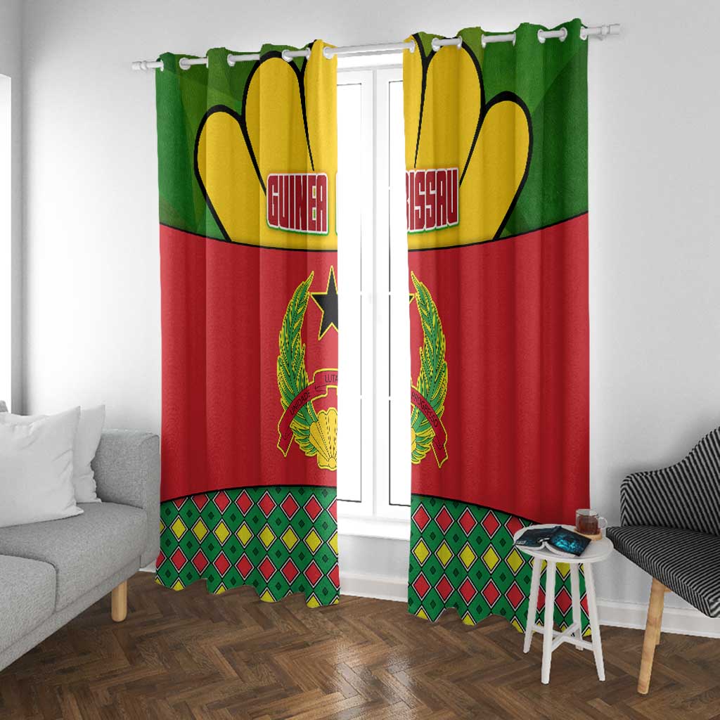 Guinea Bissau Window Curtain Red Yellow Green Geometric - African Pride