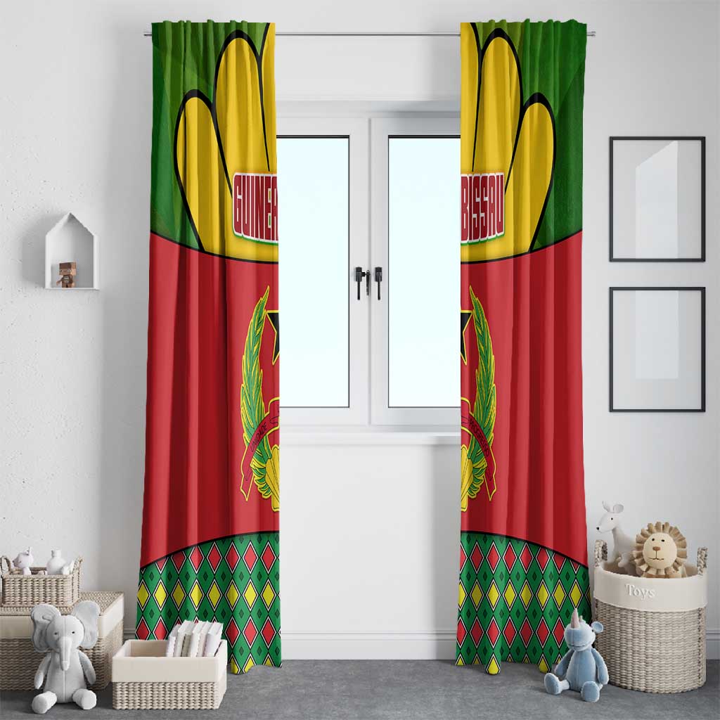 Guinea Bissau Window Curtain Red Yellow Green Geometric - African Pride
