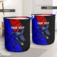 Personalized Cape Verde Soccer Shark Mascot Laundry Basket Blue Sharks Football Player Dynamic Graphic