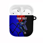 Personalized Cape Verde Soccer Shark Mascot AirPods Case Blue Sharks Football Player Dynamic Graphic