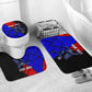 Personalized Cape Verde Soccer Shark Mascot Bathroom Set Blue Sharks Football Player Dynamic Graphic