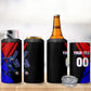Personalized Cape Verde Soccer Shark Mascot 4 in 1 Can Cooler Tumbler Blue Sharks Football Player Dynamic Graphic