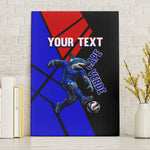 Personalized Cape Verde Soccer Shark Mascot Canvas Wall Art Blue Sharks Football Player Dynamic Graphic