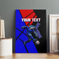 Personalized Cape Verde Soccer Shark Mascot Canvas Wall Art Blue Sharks Football Player Dynamic Graphic