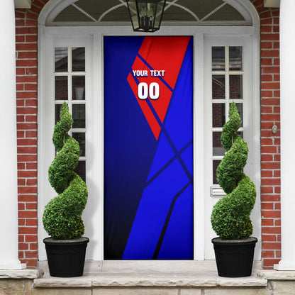 Personalized Cape Verde Soccer Shark Mascot Door Cover Blue Sharks Football Player Dynamic Graphic
