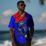 Personalized Cape Verde Soccer Shark Mascot Hawaiian Shirt Blue Sharks Football Player Dynamic Graphic