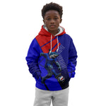 Personalized Cape Verde Soccer Shark Mascot Kid Hoodie Blue Sharks Football Player Dynamic Graphic