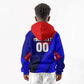 Personalized Cape Verde Soccer Shark Mascot Kid Hoodie Blue Sharks Football Player Dynamic Graphic