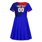 Personalized Cape Verde Soccer Shark Mascot Kid Short Sleeve Dress Blue Sharks Football Player Dynamic Graphic