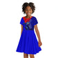Personalized Cape Verde Soccer Shark Mascot Kid Short Sleeve Dress Blue Sharks Football Player Dynamic Graphic