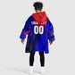 Personalized Cape Verde Soccer Shark Mascot Kid Wearable Blanket Hoodie Blue Sharks Football Player Dynamic Graphic