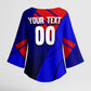 Personalized Cape Verde Soccer Shark Mascot Kimono Sleeve Blouse Blue Sharks Football Player Dynamic Graphic