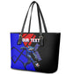 Personalized Cape Verde Soccer Shark Mascot Leather Tote Bag Blue Sharks Football Player Dynamic Graphic