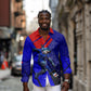 Personalized Cape Verde Soccer Shark Mascot Long Sleeve Button Shirt Blue Sharks Football Player Dynamic Graphic