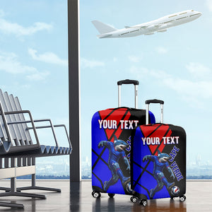 Personalized Cape Verde Soccer Shark Mascot Luggage Cover Blue Sharks Football Player Dynamic Graphic