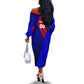 Personalized Cape Verde Soccer Shark Mascot Off The Shoulder Long Sleeve Dress Blue Sharks Football Player Dynamic Graphic