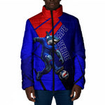 Personalized Cape Verde Soccer Shark Mascot Padded Jacket Blue Sharks Football Player Dynamic Graphic