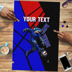 Personalized Cape Verde Soccer Shark Mascot Puzzle Blue Sharks Football Player Dynamic Graphic
