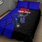 Personalized Cape Verde Soccer Shark Mascot Quilt Bed Set Blue Sharks Football Player Dynamic Graphic