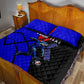 Personalized Cape Verde Soccer Shark Mascot Quilt Bed Set Blue Sharks Football Player Dynamic Graphic