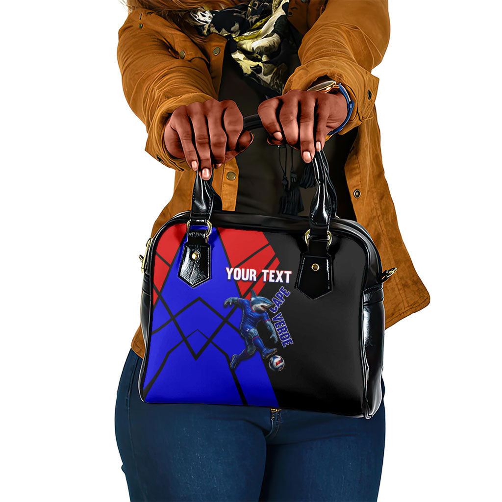 Personalized Cape Verde Soccer Shark Mascot Shoulder Handbag Blue Sharks Football Player Dynamic Graphic