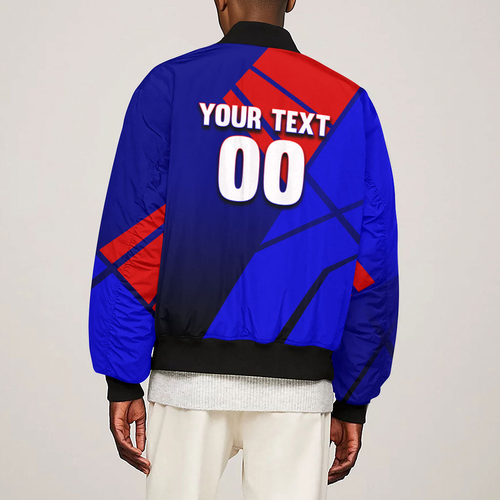 Personalized Cape Verde Soccer Shark Mascot Sleeve Zip Bomber Jacket Blue Sharks Football Player Dynamic Graphic