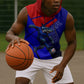 Personalized Cape Verde Soccer Shark Mascot Sleeveless Hoodie Blue Sharks Football Player Dynamic Graphic