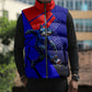 Personalized Cape Verde Soccer Shark Mascot Sleeveless Puffer Jacket Blue Sharks Football Player Dynamic Graphic