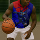 Personalized Cape Verde Soccer Shark Mascot Sleeveless Zip Hoodie Blue Sharks Football Player Dynamic Graphic