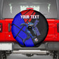 Personalized Cape Verde Soccer Shark Mascot Spare Tire Cover Blue Sharks Football Player Dynamic Graphic