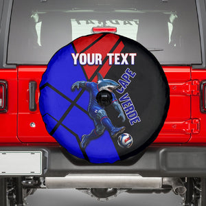 Personalized Cape Verde Soccer Shark Mascot Spare Tire Cover Blue Sharks Football Player Dynamic Graphic