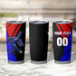 Personalized Cape Verde Soccer Shark Mascot Tumbler Cup Blue Sharks Football Player Dynamic Graphic