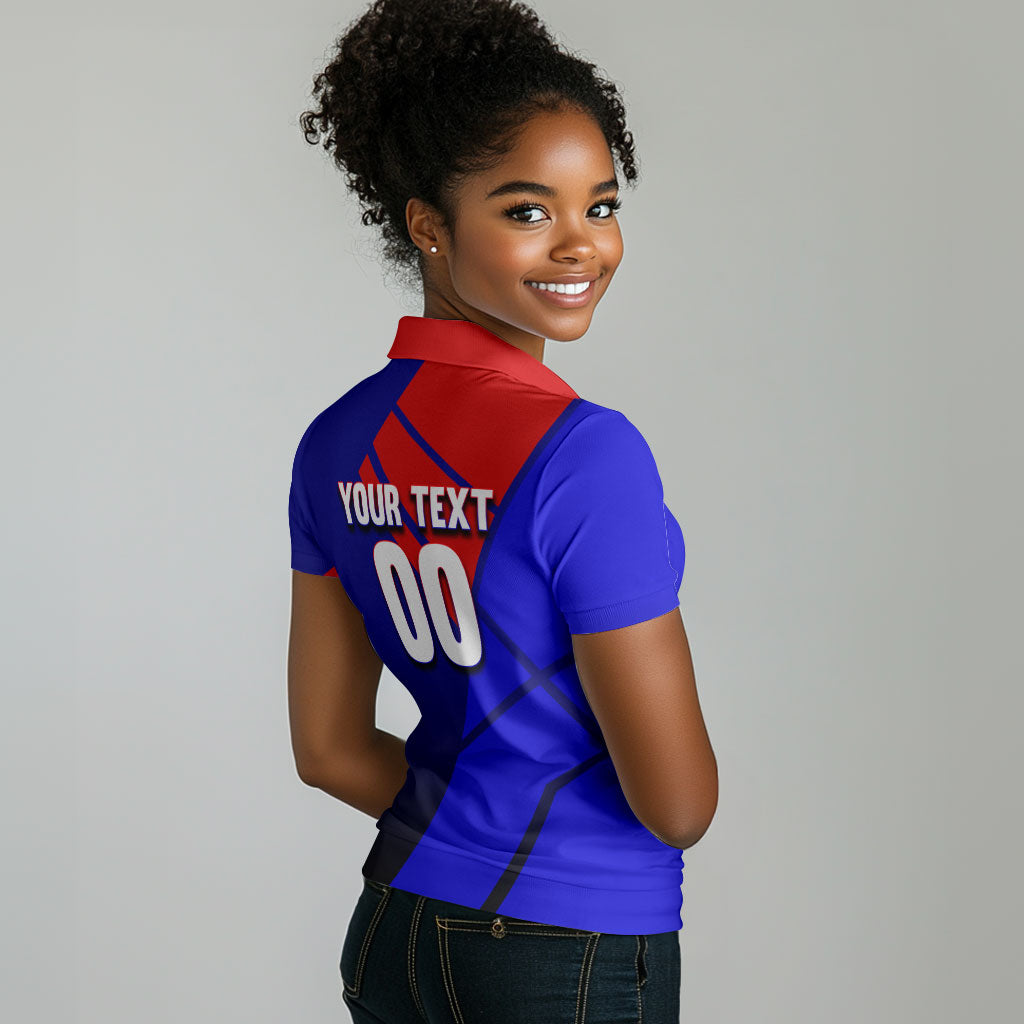 Personalized Cape Verde Soccer Shark Mascot Women Polo Shirt Blue Sharks Football Player Dynamic Graphic