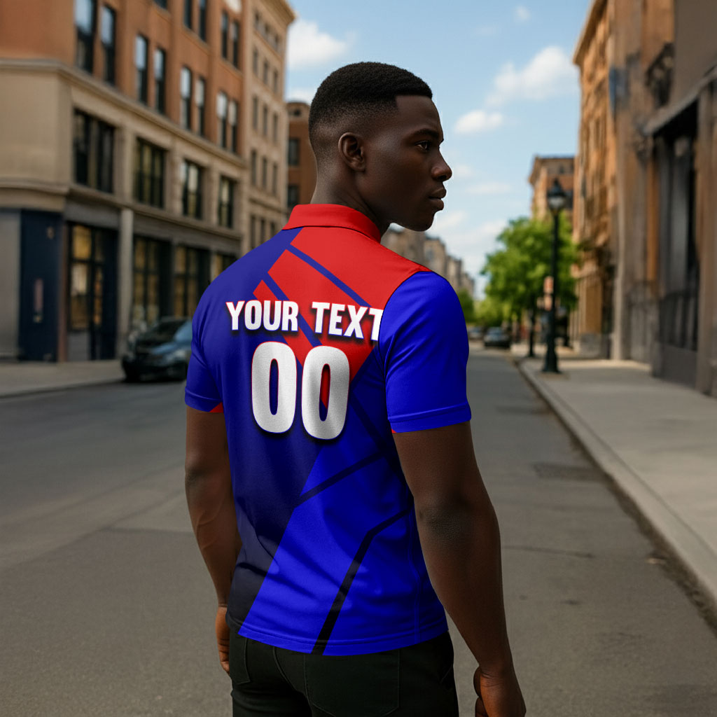 Personalized Cape Verde Soccer Shark Mascot Zipper Polo Shirt Blue Sharks Football Player Dynamic Graphic