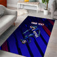 Personalized Cape Verde Soccer Area Rug Shark Mascot Football Player Striped Pattern