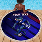 Personalized Cape Verde Soccer Beach Blanket Shark Mascot Football Player Striped Pattern