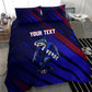 Personalized Cape Verde Soccer Bedding Set Shark Mascot Football Player Striped Pattern