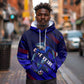 Personalized Cape Verde Soccer Hoodie Shark Mascot Football Player Striped Pattern