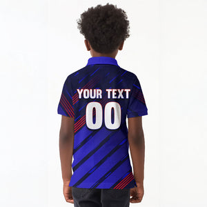Personalized Cape Verde Soccer Kid Polo Shirt Shark Mascot Football Player Striped Pattern