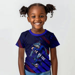 Personalized Cape Verde Soccer Kid T shirt Shark Mascot Football Player Striped Pattern