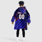 Personalized Cape Verde Soccer Kid Wearable Blanket Hoodie Shark Mascot Football Player Striped Pattern
